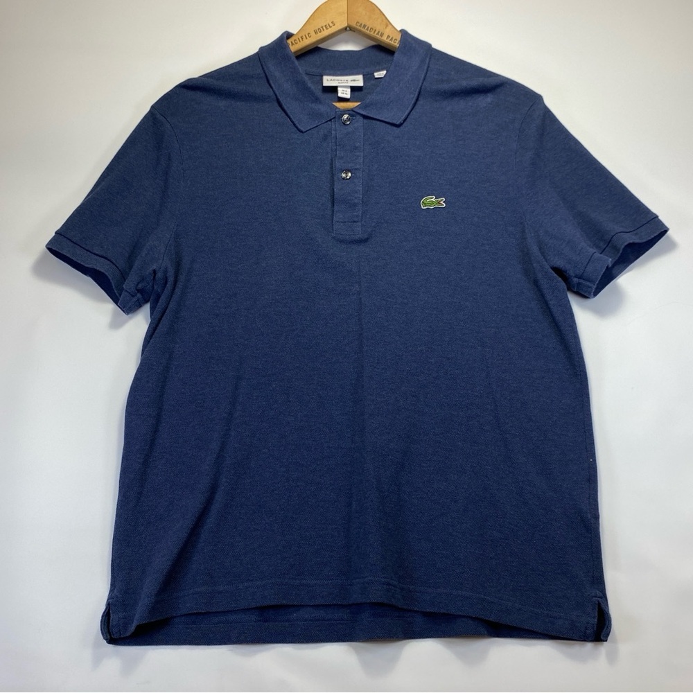 Lacoste Polo Shirt Mens 6 X-Large Blue Short Sleeve Alligator Logo.